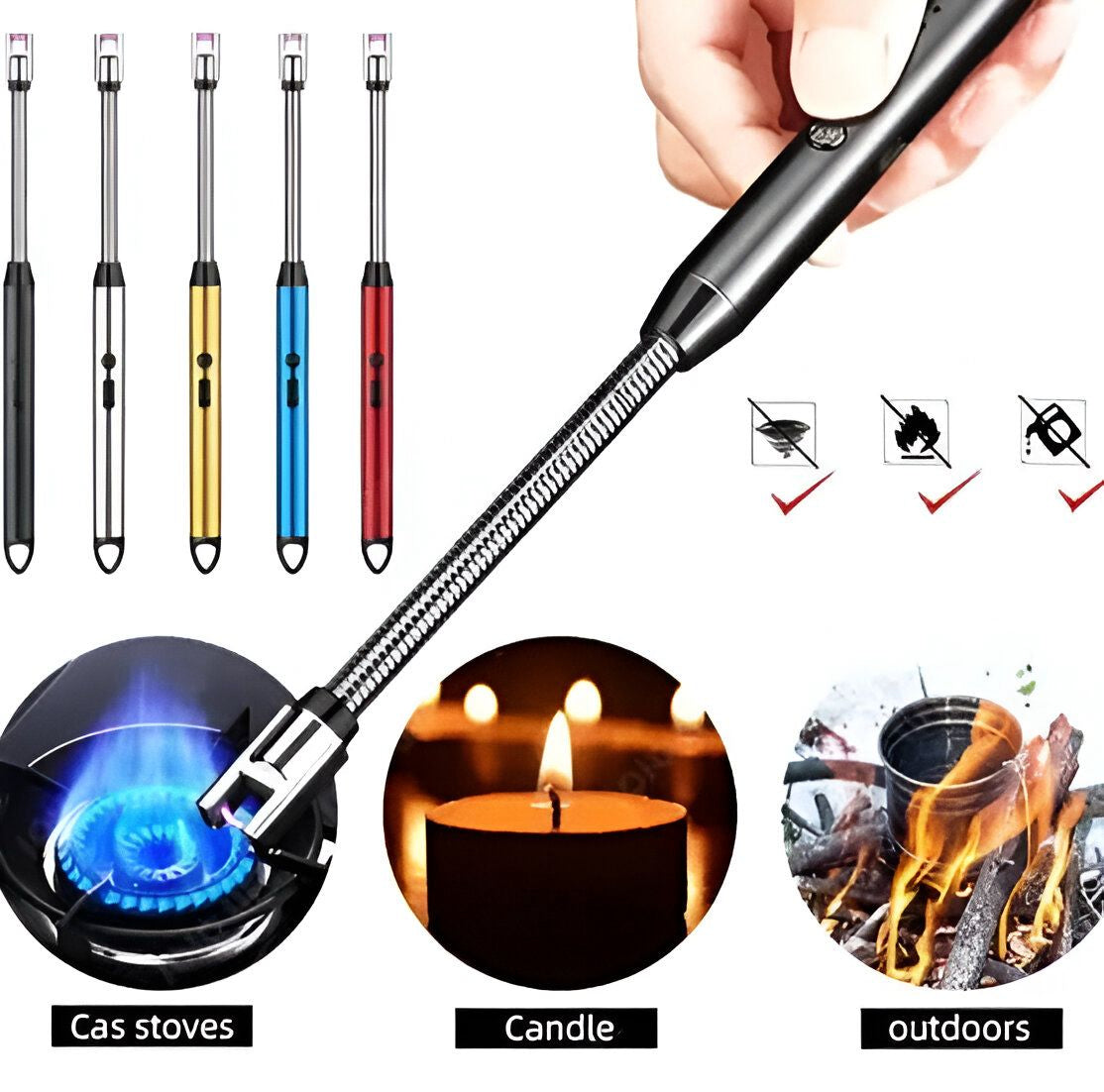Rechargeable Electric Arc Lighter with Flexible Neck