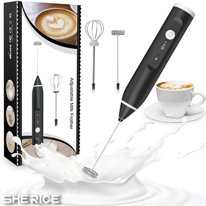 2-in-1 Rechargeable Electric Coffee Beater & Egg Mixer