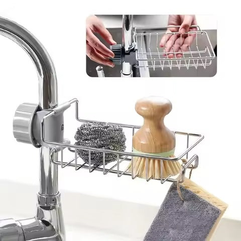 Adjustable Sponge Holder for Kitchen Stainless Steel