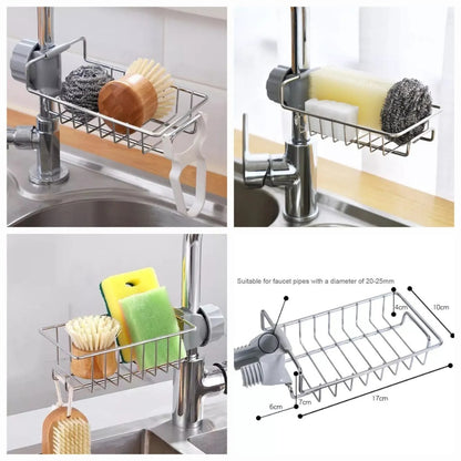 Adjustable Sponge Holder for Kitchen Stainless Steel