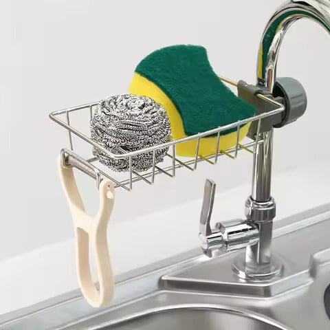 Adjustable Sponge Holder for Kitchen Stainless Steel | Multifunctional Sink Storage