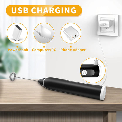 2-in-1 Rechargeable Electric Coffee Beater & Egg Mixer