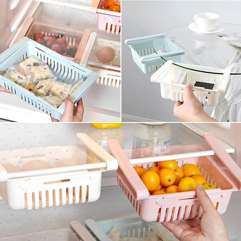 Fridge Plastic Storage Box with Lid & Drain Tray