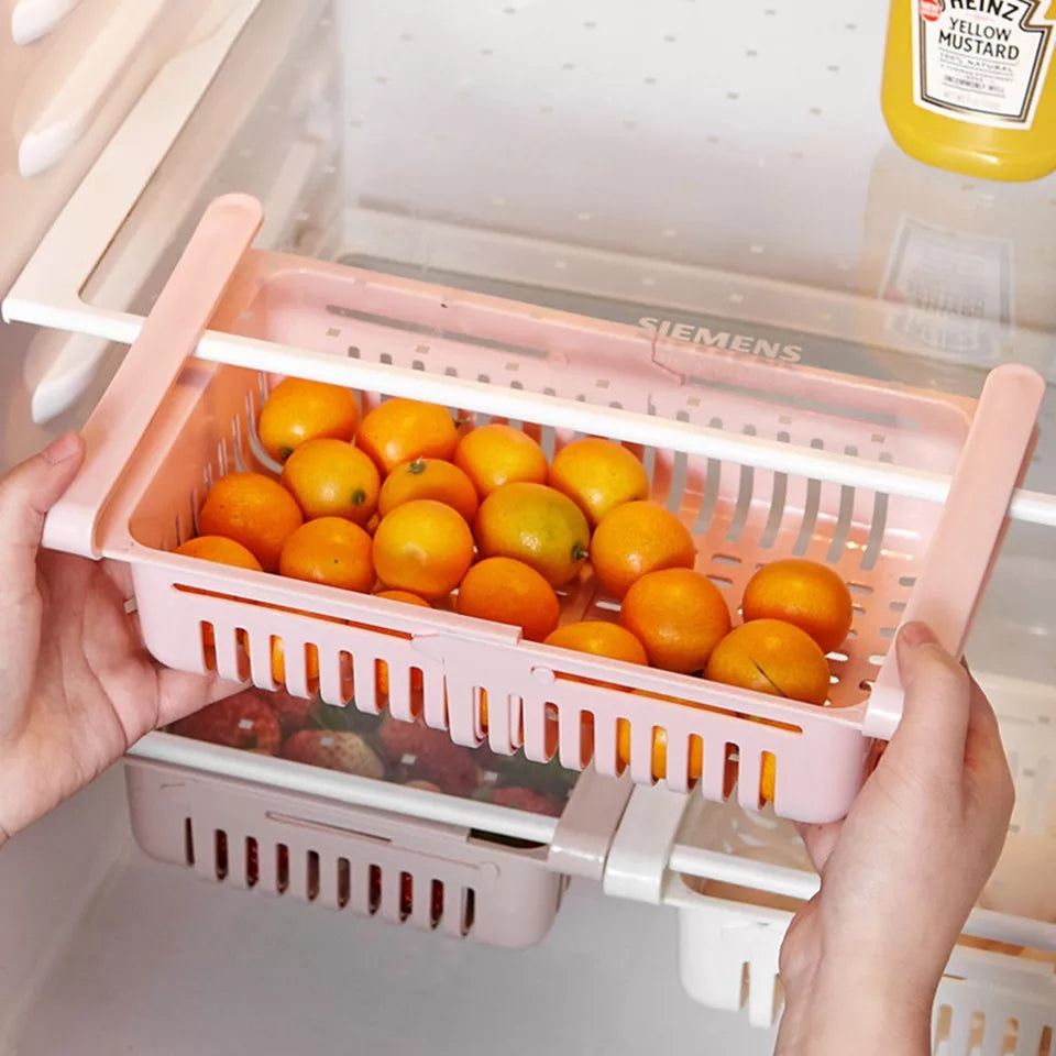 Fridge Plastic Storage Box with Lid & Drain Tray