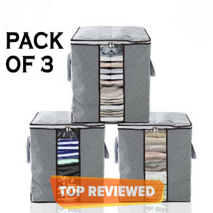 Foldable Clothes Storage Box with Transparent Window