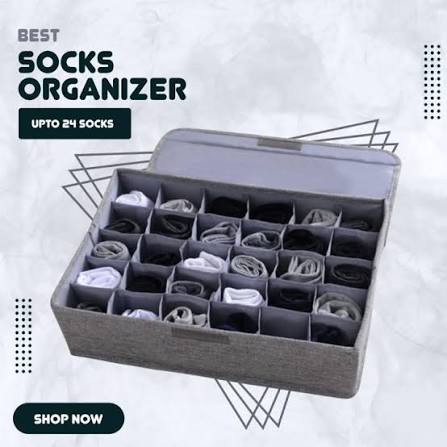Socks Storage Organizer Box – Foldable Drawer Divider
