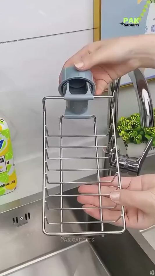 Adjustable Sponge Holder for Kitchen Stainless Steel | Multifunctional Sink Storage