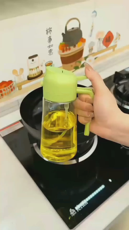 2-in-1 Oil Spray & Pour Bottle - Glass Cooking Oil Sprayer for Kitchen, BBQ, Baking & Grilling | 100ml